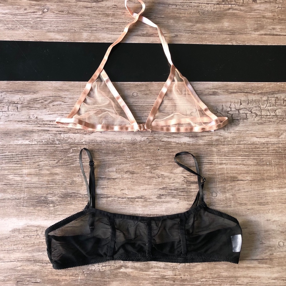 Set of 2 mesh see-through bras